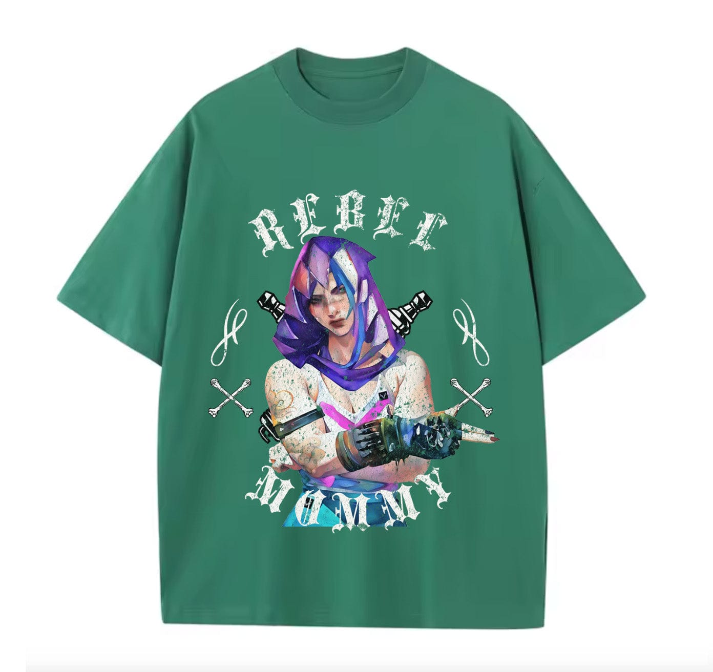 Green / XS VI Rebel Mommy (Arcane) Anime Oversize T-shirt