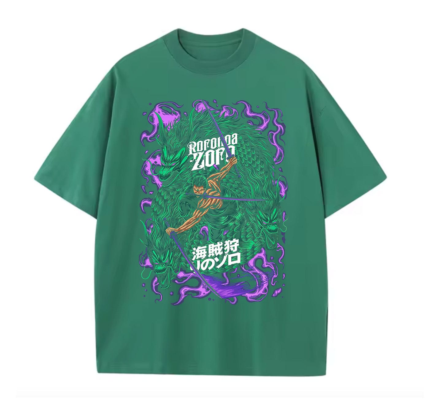 Green / XS Zoro (One piece) Anime Oversize T-Shirt