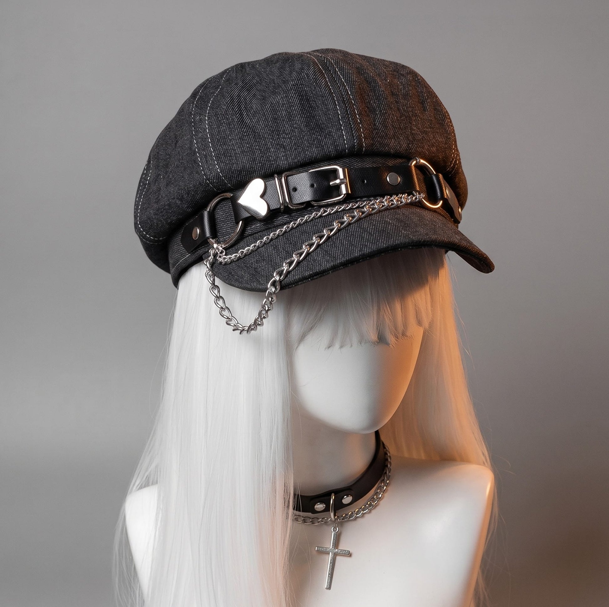 Grey Goth Harajuku Women's YK2 Hat Style