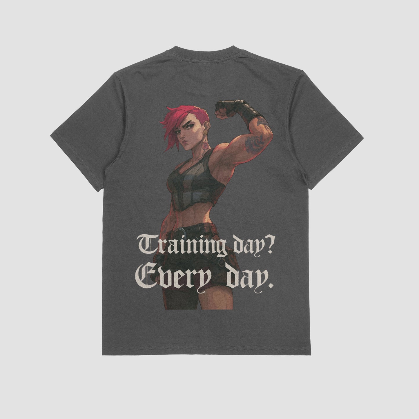 Grey / M Vi "training day" Gym T-shirt (Oversize)