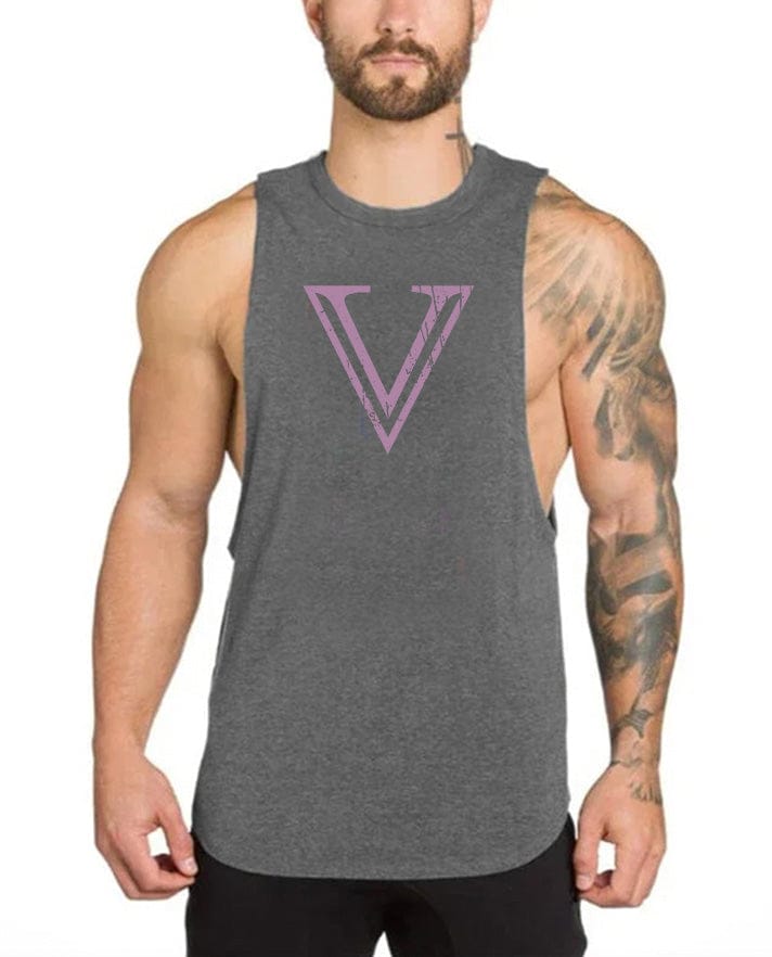 Grey / M Victorious Powerlift Gym Tank Top