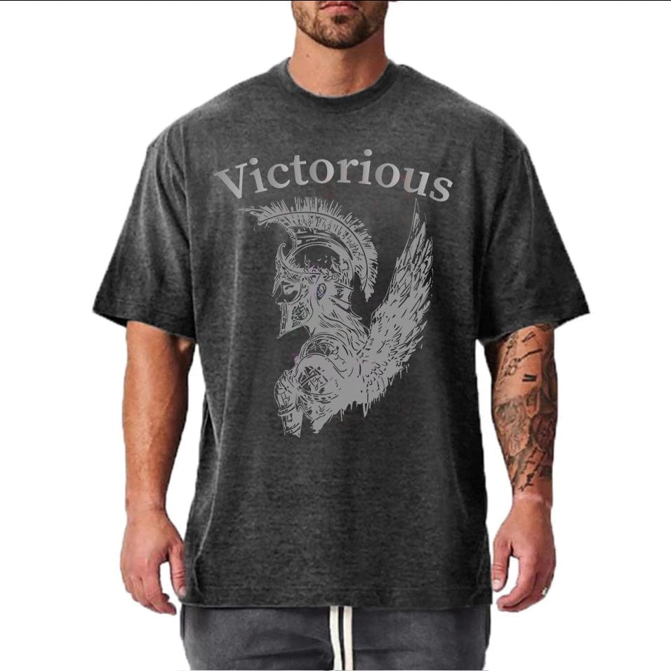 Grey / M Victorious Valkyrie's Battle (Oversize Gym T-shirt)