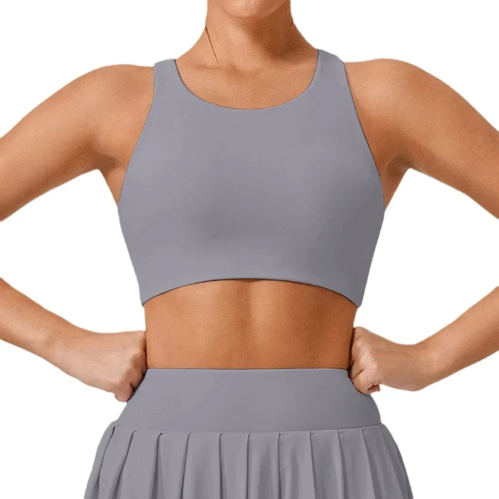 Grey / S Victorious Eclipse Flare Quick-Dry Sports Bra