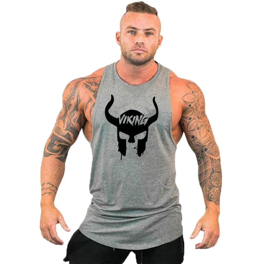 grey27 / S Workout Gym Tank Top /Mens Muscle Sleeveless Sportswear Shirt / Bodybuilding