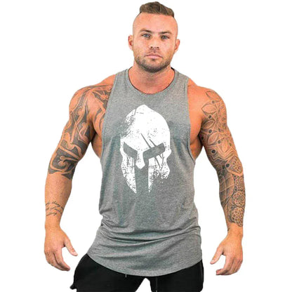 Grey8 / S New Cotton Workout Gym Tank Top / Mens Muscle Sleeveless Sportswear Shirt