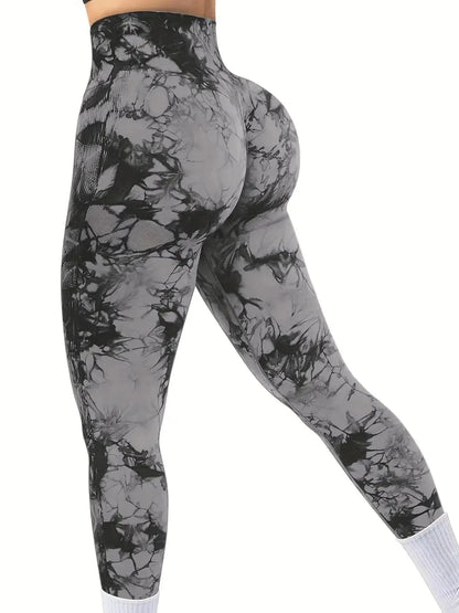 GreyBlack / XL 73-94KG Victorious Romulus Radiance Tie-Dye Seamless Leggings