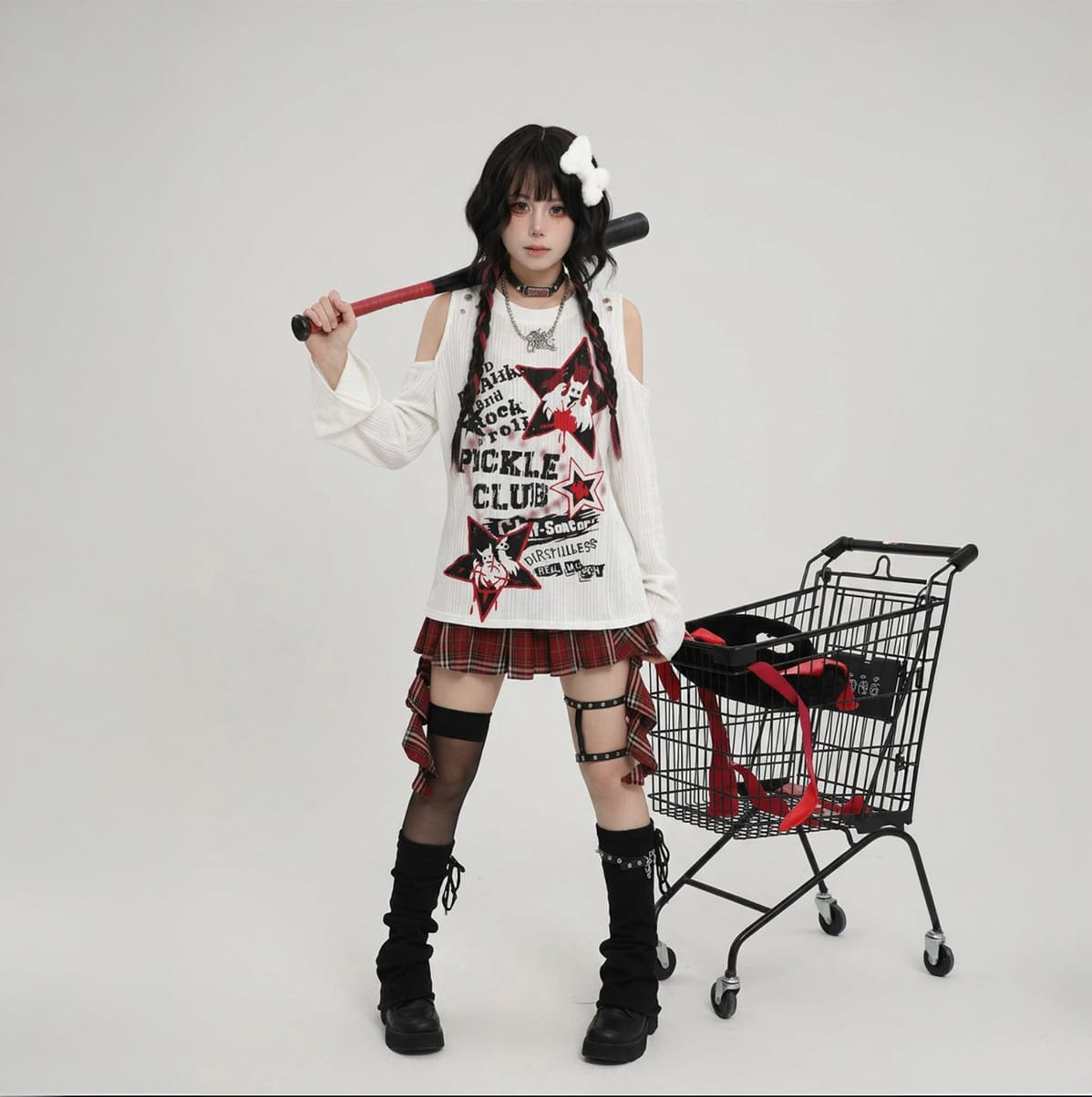 Grunge Streetwear Off Shoulder Women Top