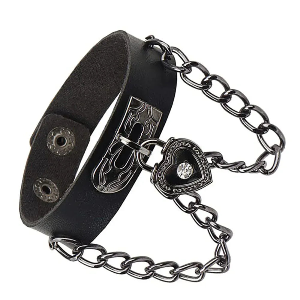 heart Gothic Spike Bracelet Punk Rock Accessories