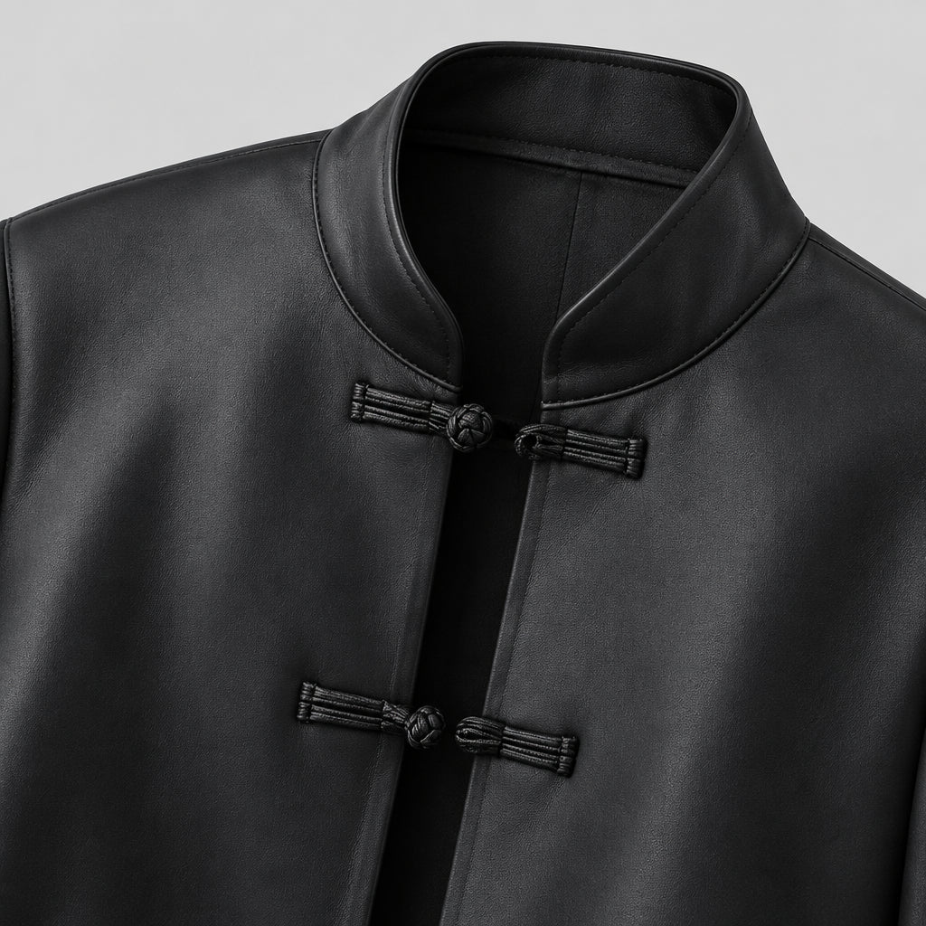 High-end Vintage Embroidery Patchwork Leather Jacket Women's Spring Autumn PU Leather Coat Long Sleeves Button Design Outerwear