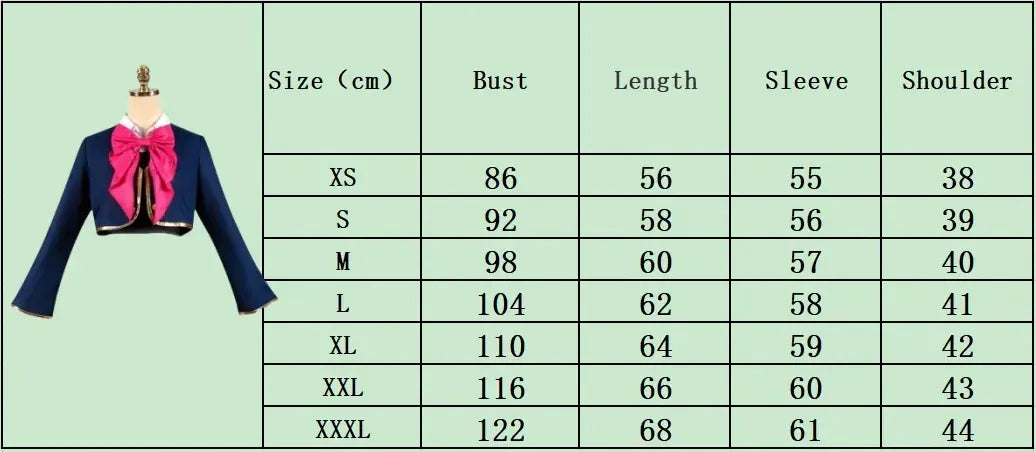 Hoshino Rubii Cosplay Anime Oshi no Ko Costume Coat Skirt JK Uniform Dress Halloween Carnival Party Clothes Women