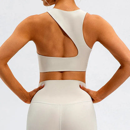 Ivory / S Victorious Zeus's Thunder Open Back Sports Bra