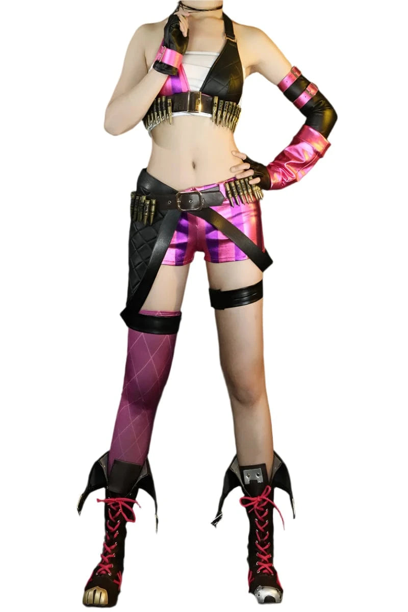 Jinx / XS Jinx League of Legends Top and Shorts Cosplay