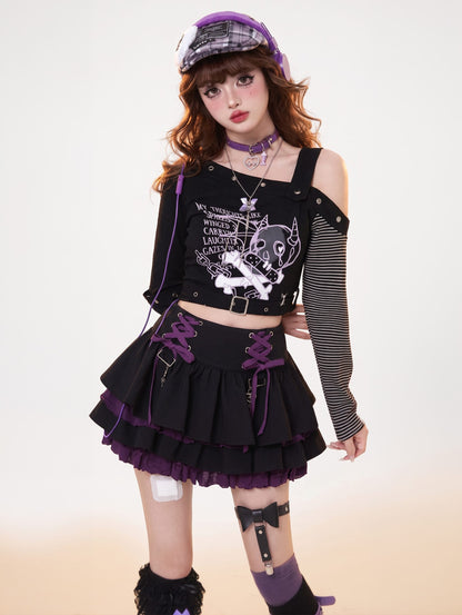 K-Fashion Lace Up Cake Skirts