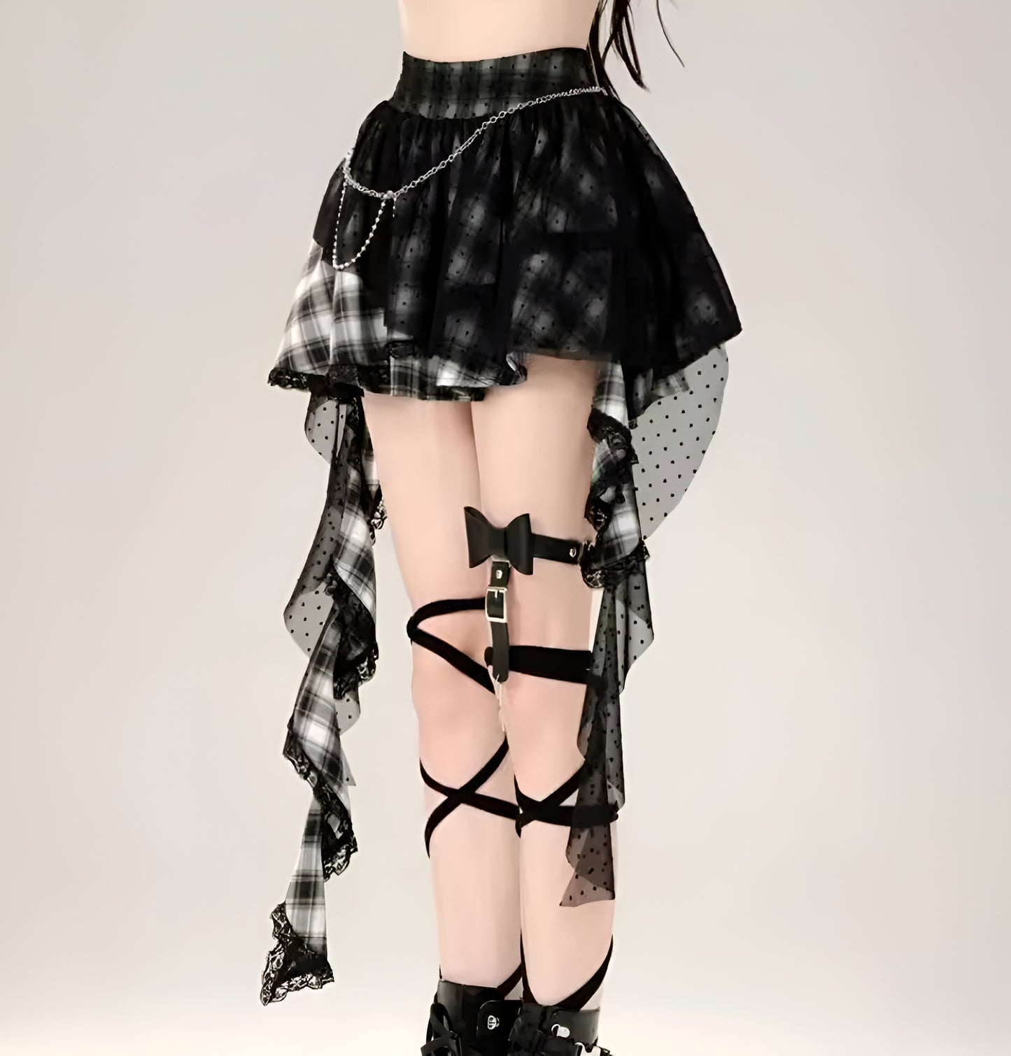 Kawaii Dark spliced lace tile skirts (Victorious Akuma Angel)
