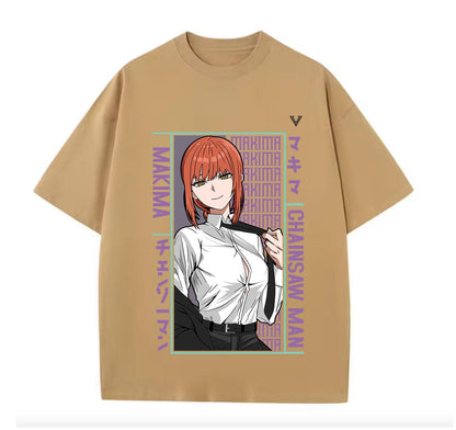 Khaki / XS Makima (Chainsaw Man) Anime Oversize T-Shirt