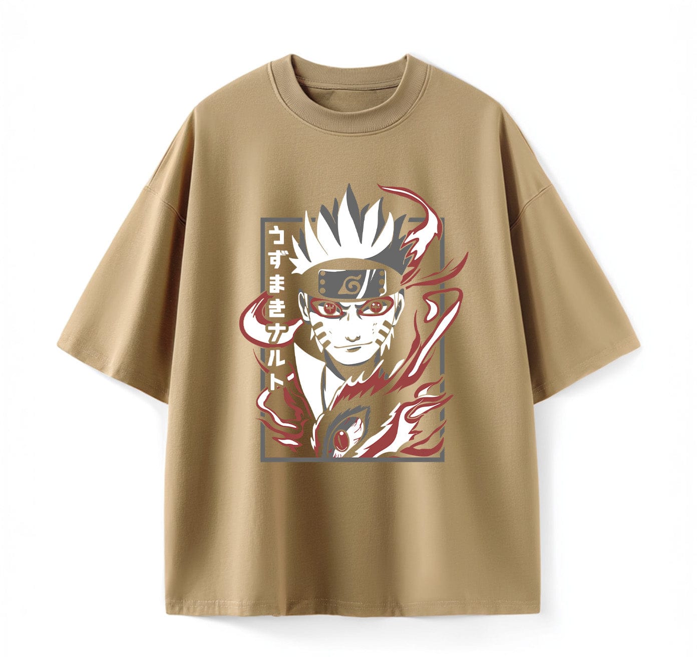 Khaki / XS Naruto 1 Anime Oversize T-Shirt
