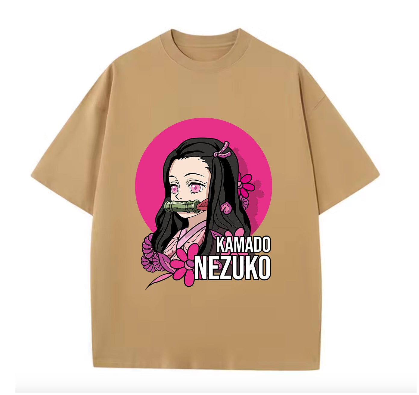 Khaki / XS Nezuko (Demons Slayer) Anime Oversize T-Shirt