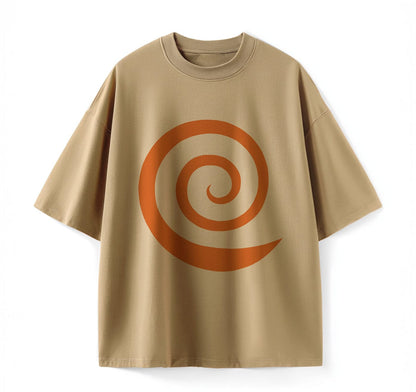 Khaki / XS Nine‑Tails Mode Anime (Naruto) Oversize T-Shirt