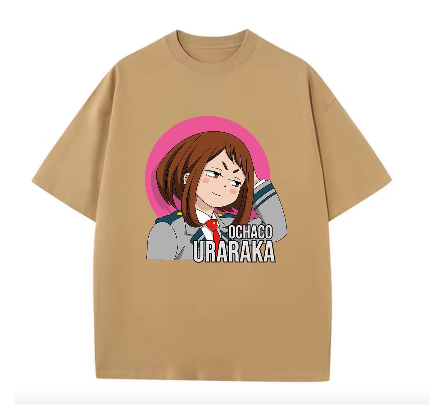 Khaki / XS Ochaco Uraraka (My Hero Academia) Anime Oversize T-Shirt