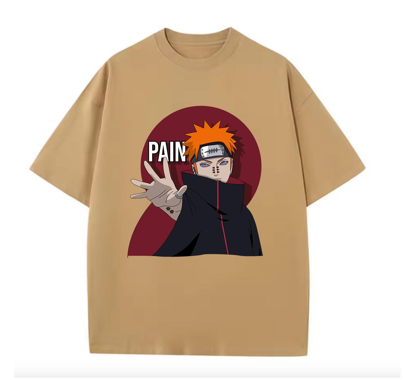 Khaki / XS Pain (Naruto) Anime Oversize T-Shirt