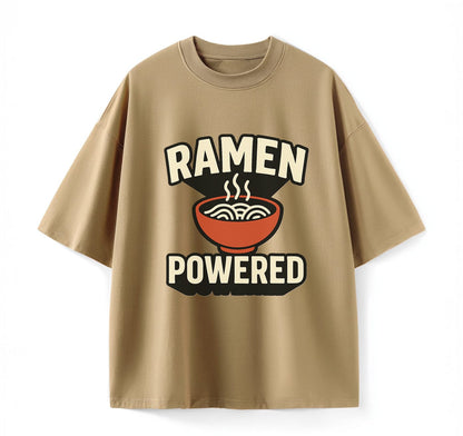 Khaki / XS Ramen Powered Anime Oversize T-Shirt