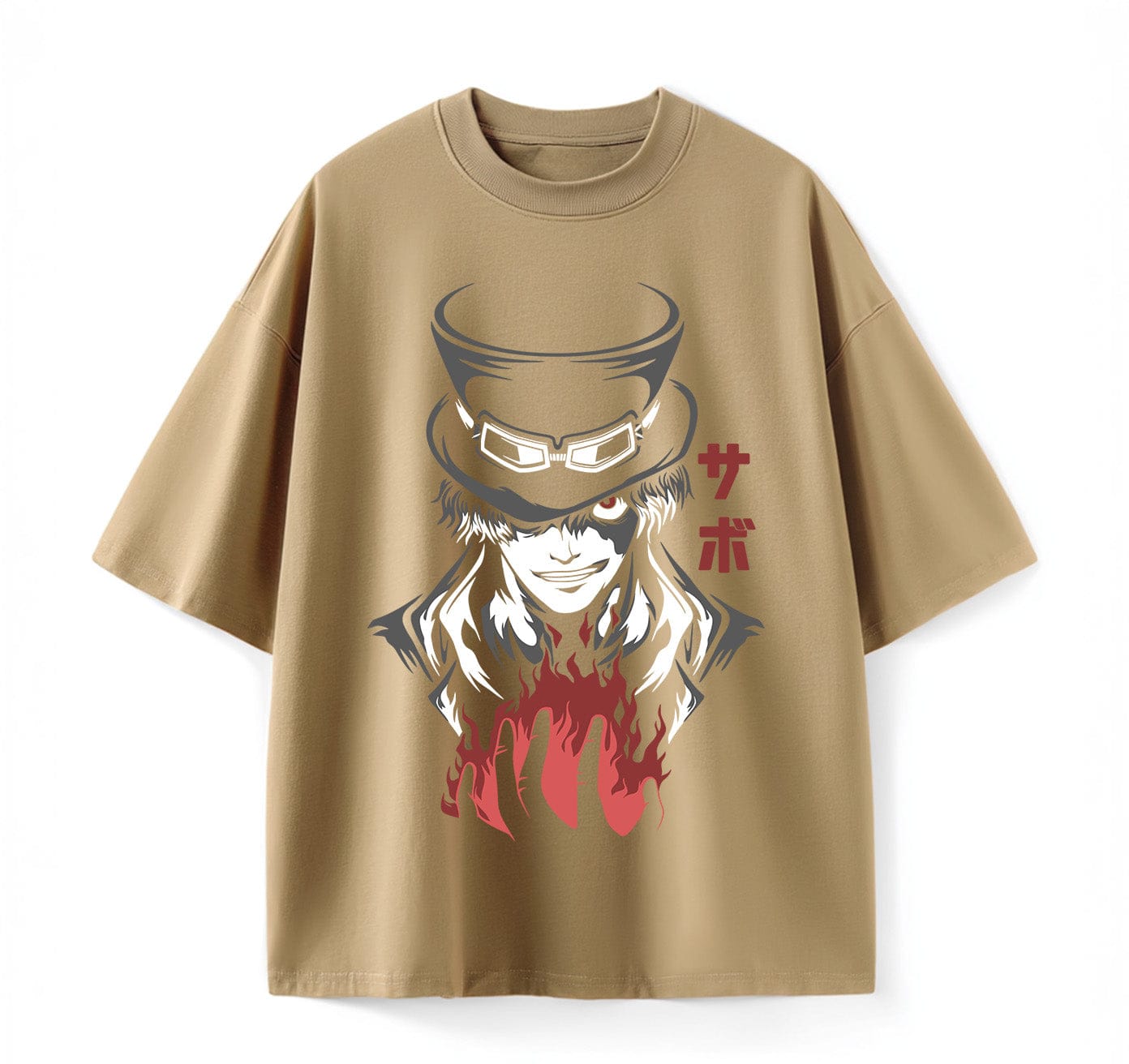 Khaki / XS Sabo (One Piece) Anime Oversize T-Shirt