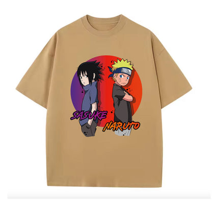 Khaki / XS Sasuke (Naruto) Anime Oversize T-Shirt