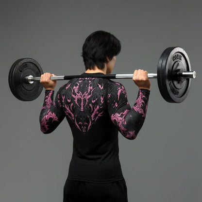 Korean Style Slim Fit Cyber Sigilism shirt - Long sleeve compression shirt