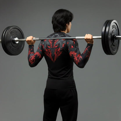 Korean Style Slim Fit Cyber Sigilism shirt - Long sleeve compression shirt