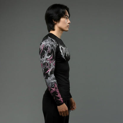 Korean Style Slim Fit Cyber Sigilism shirt - Long sleeve compression shirt