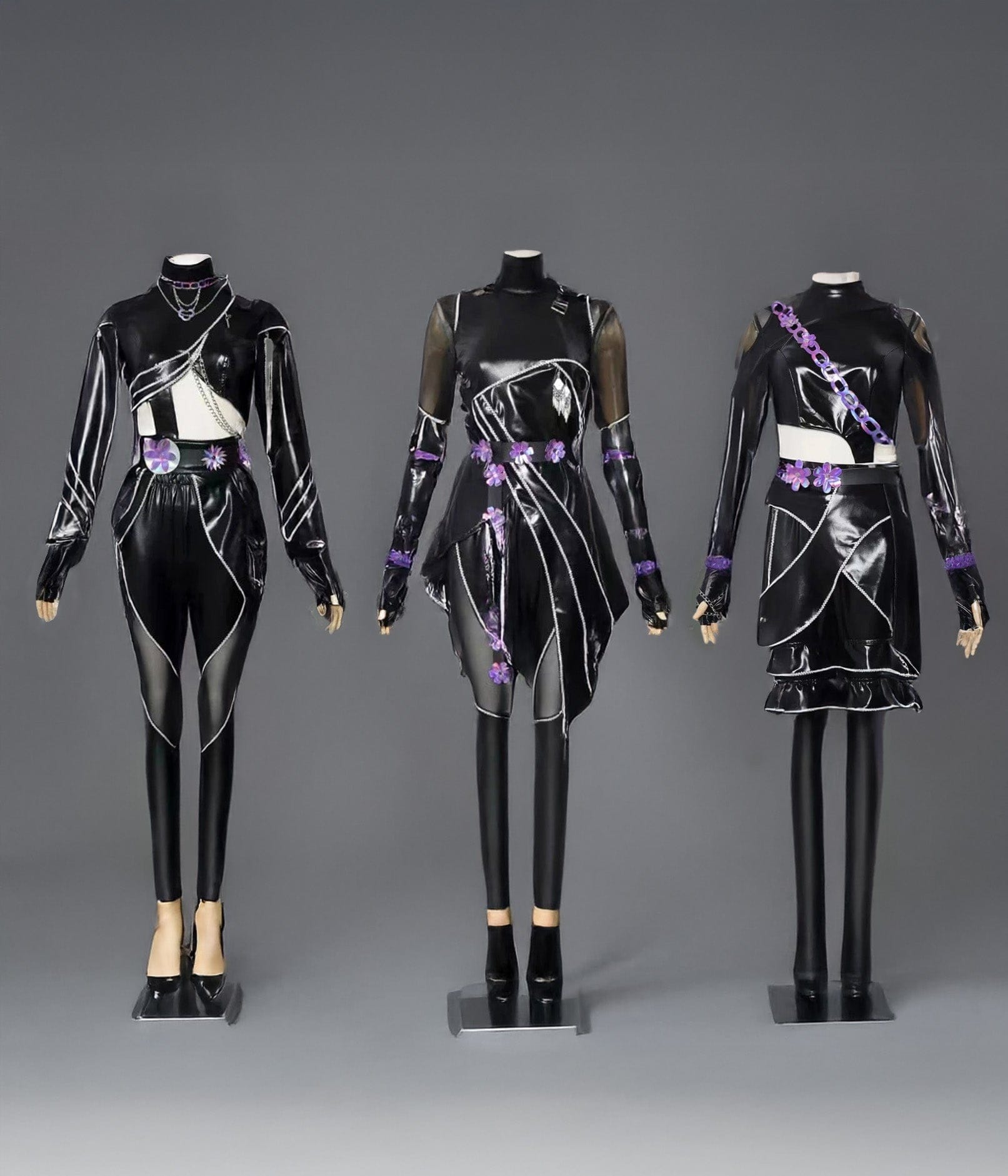 Kpop Demons Hunters Rumi, Zoey, Mira Cosplay - Black Outfits