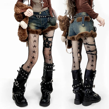 Kpop Idol Cute Fluffy Denim Shorts