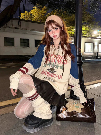 Kpop Idol Vintage Women Knitted Sweater