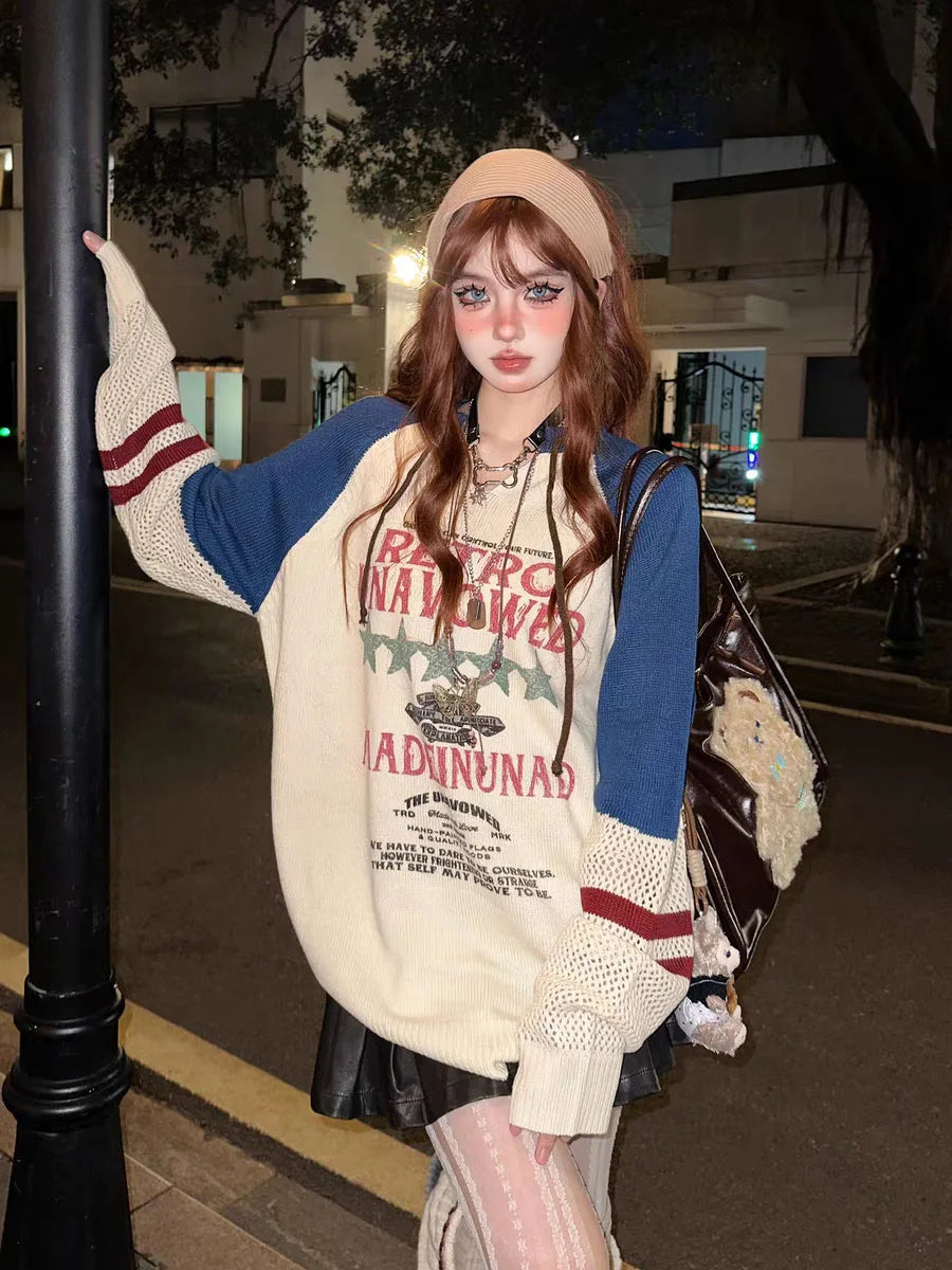 Kpop Idol Vintage Women Knitted Sweater