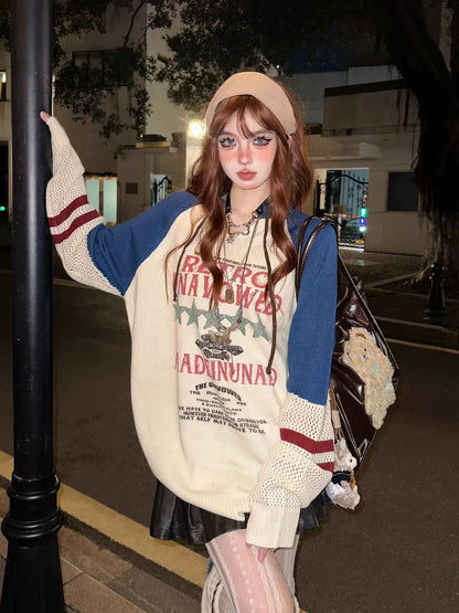 Kpop Idol Vintage Women Knitted Sweater