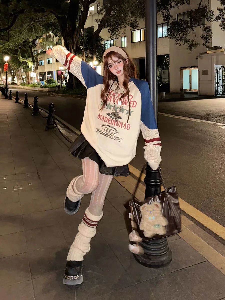 Kpop Idol Vintage Women Knitted Sweater