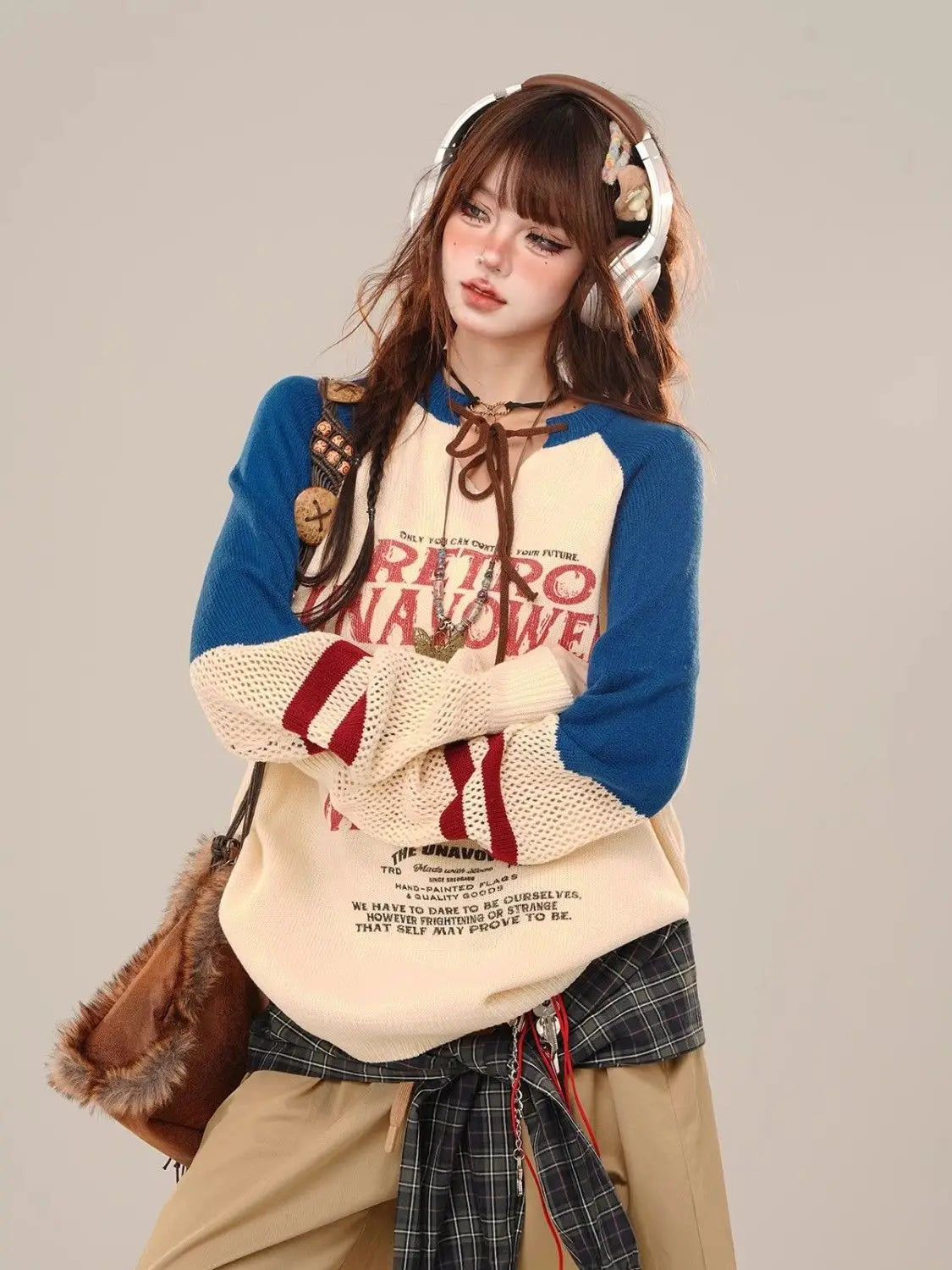 Kpop Idol Vintage Women Knitted Sweater