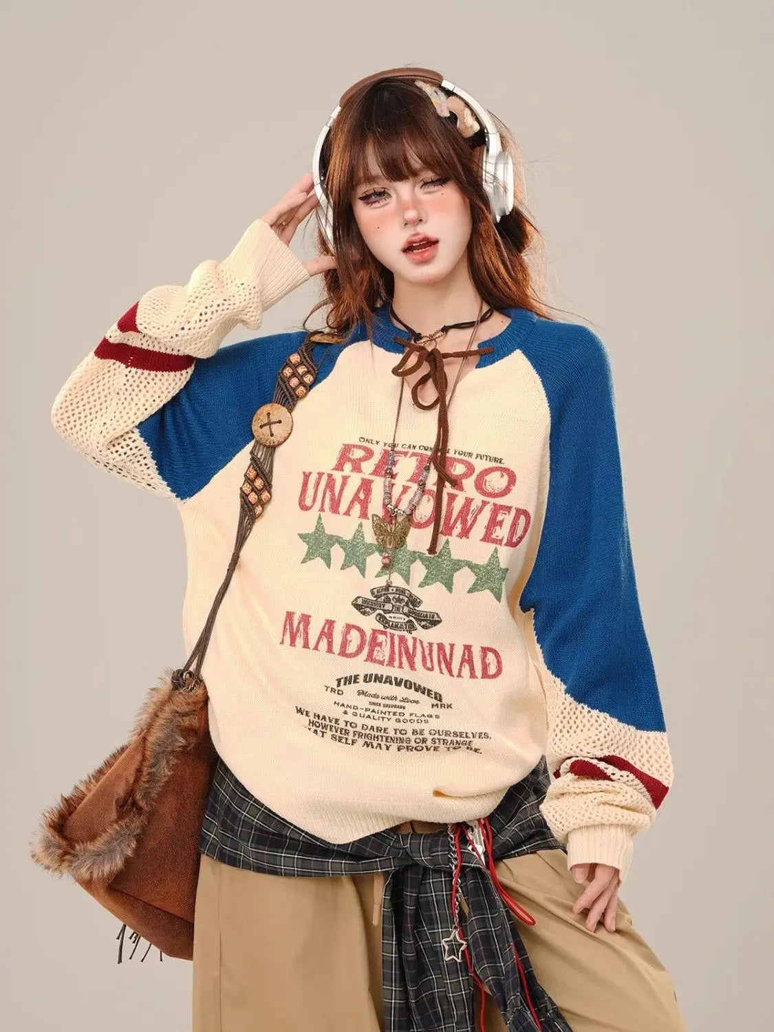Kpop Idol Vintage Women Knitted Sweater