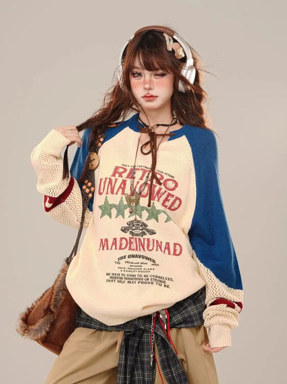 Kpop Idol Vintage Women Knitted Sweater