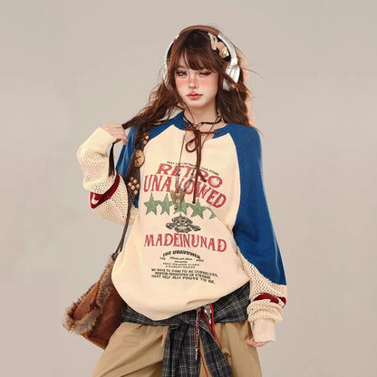 Kpop Idol Vintage Women Knitted Sweater
