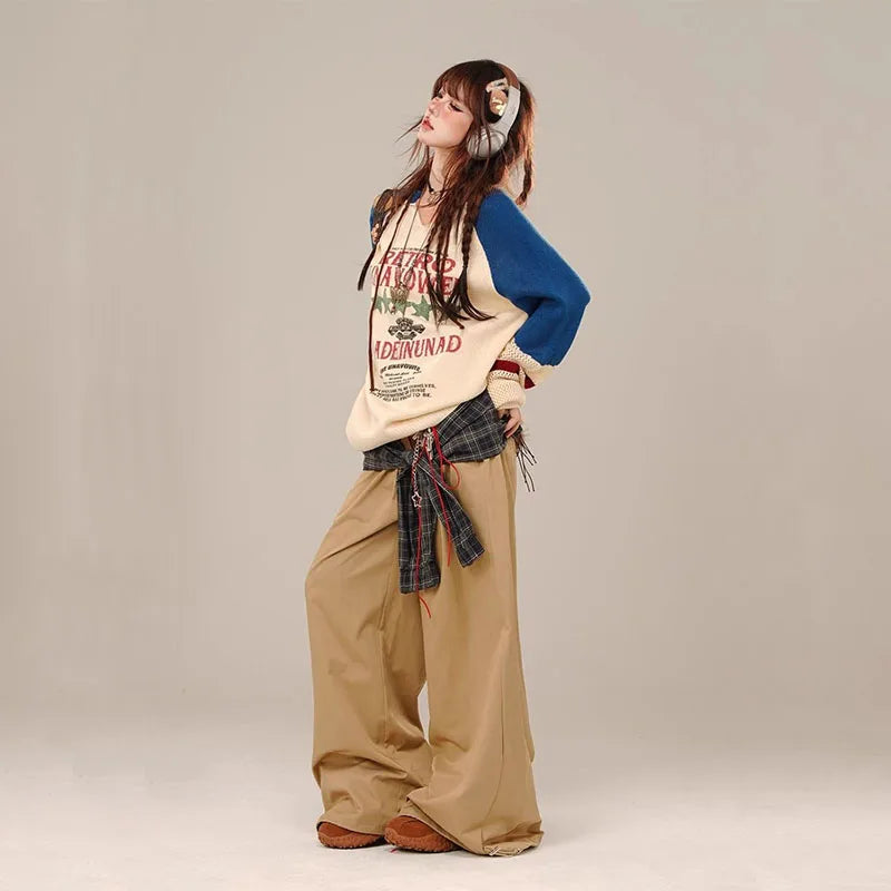 Kpop Idol Vintage Women Knitted Sweater