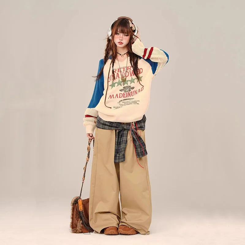 Kpop Idol Vintage Women Knitted Sweater