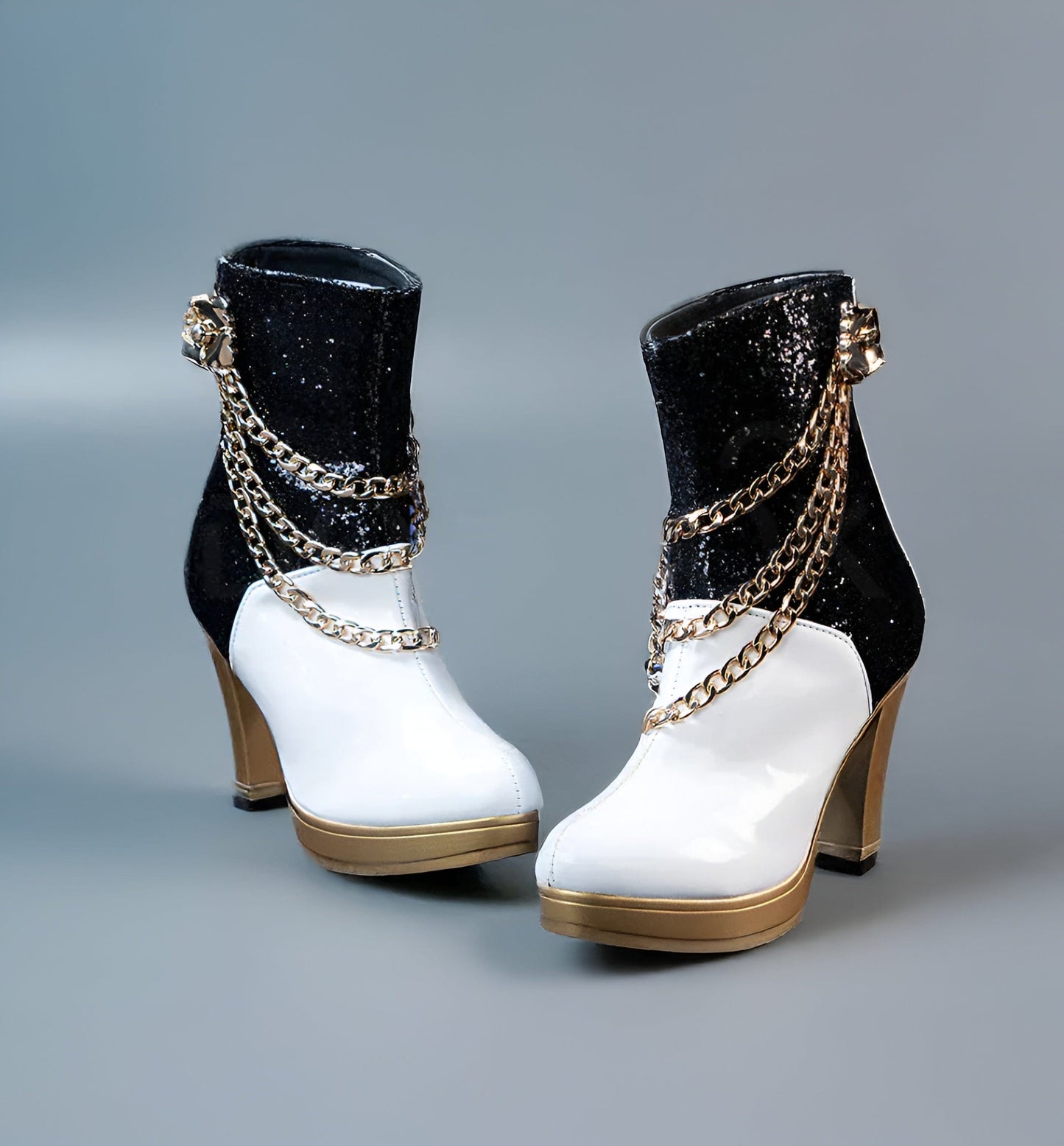 Kpop White and black boots / EU 34 Kpop Demon Hunters Boots/ Mira, Zoey, Rumi Boots Cosplay