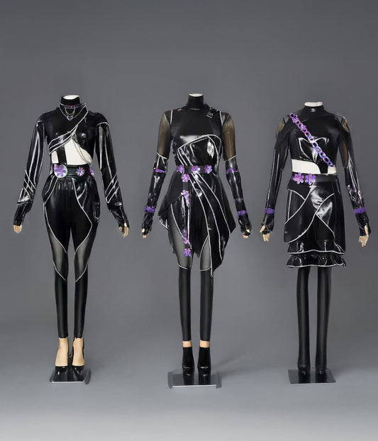 Kpop Demons Hunters Rumi, Zoey, Mira Cosplay - Black Outfits
