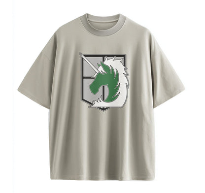 Light Coffee / XS Brigade (Attack On Titan) Oversize T-Shirt