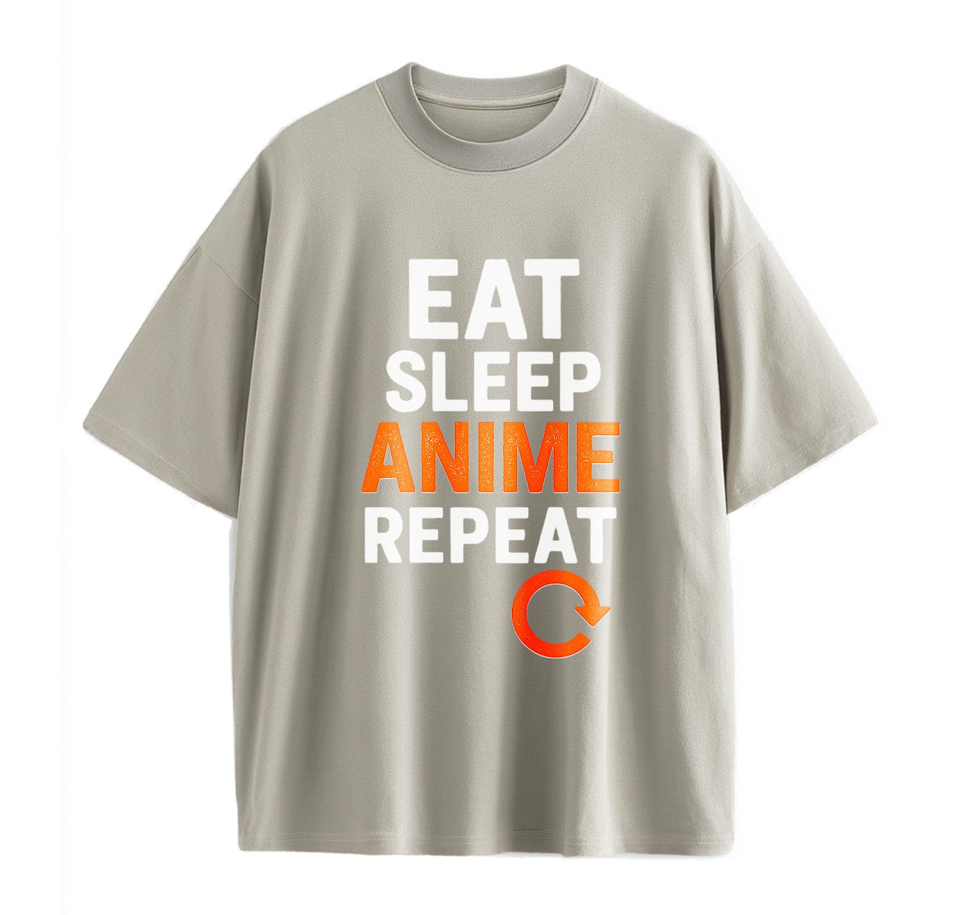 Light Coffee / XS Eat Sleep Anime Repeat 2 Oversize T-Shirt