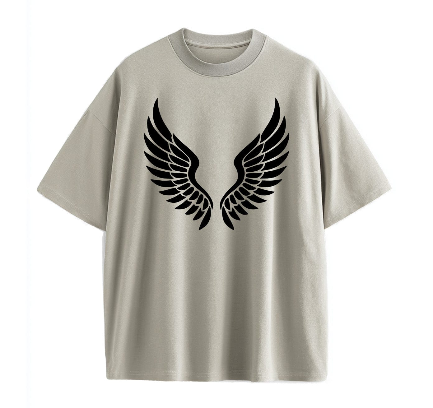 Light Coffee / XS Leaf‑Swirl Symbol Anime Oversize T-Shirt