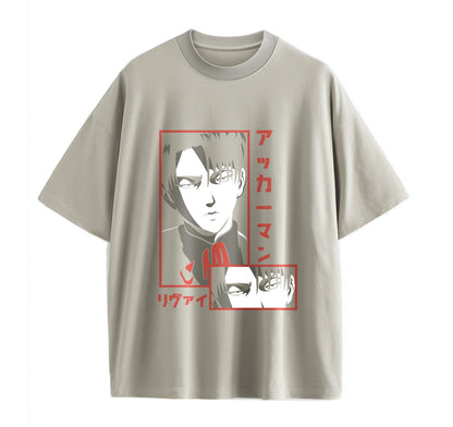 Light Coffee / XS Levi (SNK2) Anime Oversize T-Shirt