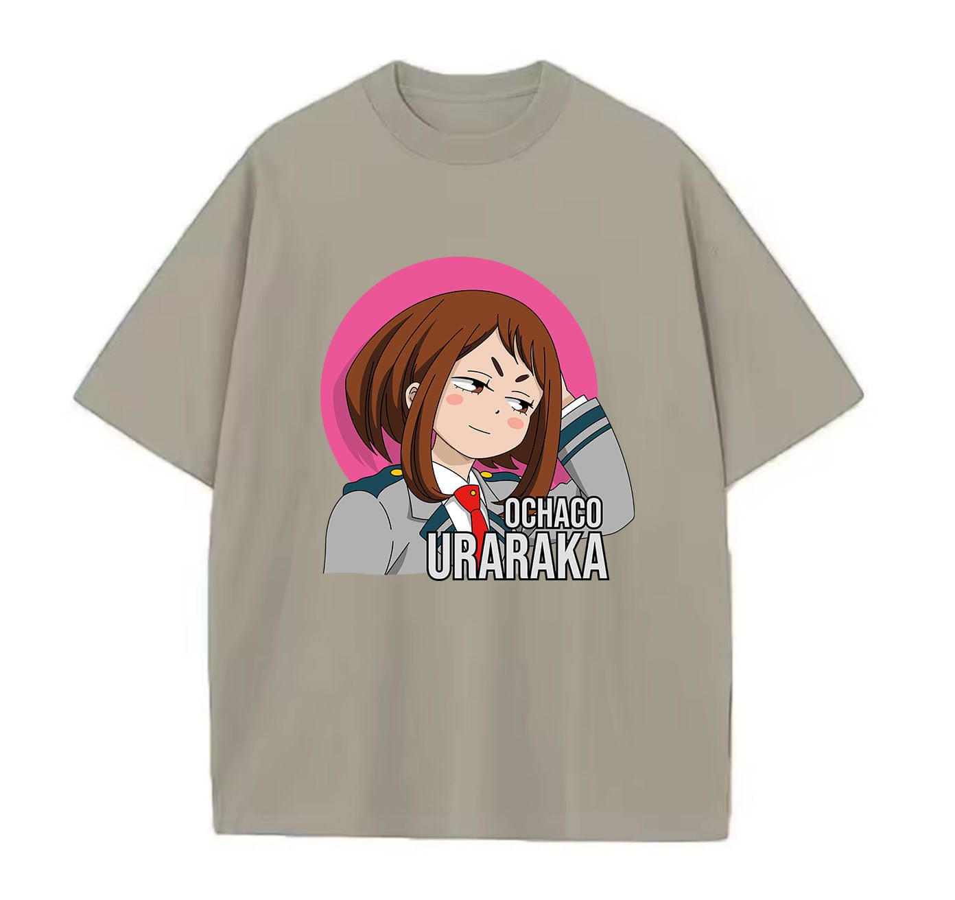 Light Coffee / XS Ochaco Uraraka (My Hero Academia) Anime Oversize T-Shirt