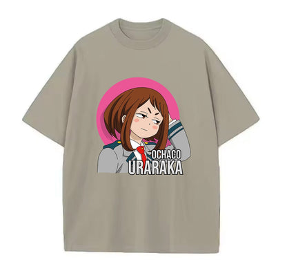 Light Coffee / XS Ochaco Uraraka (My Hero Academia) Anime Oversize T-Shirt